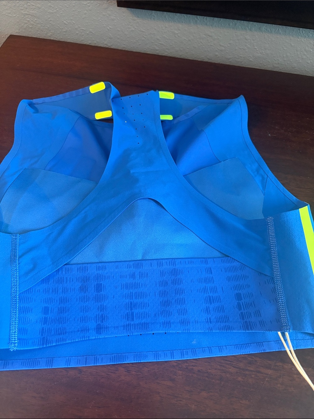 Adidas Blue & Neon Athletic Running Crop Top - Picture 5 of 12